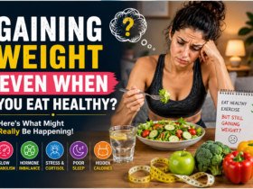 woman frustrated about weight gain while eating healthy