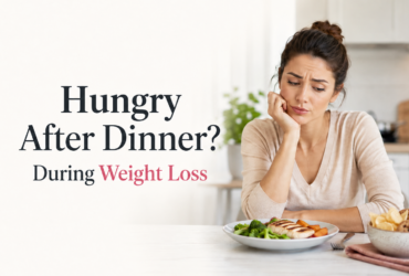 woman feeling hungry after dinner during weight loss