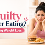 woman feeling guilty after eating during weight loss