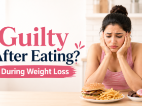 woman feeling guilty after eating during weight loss