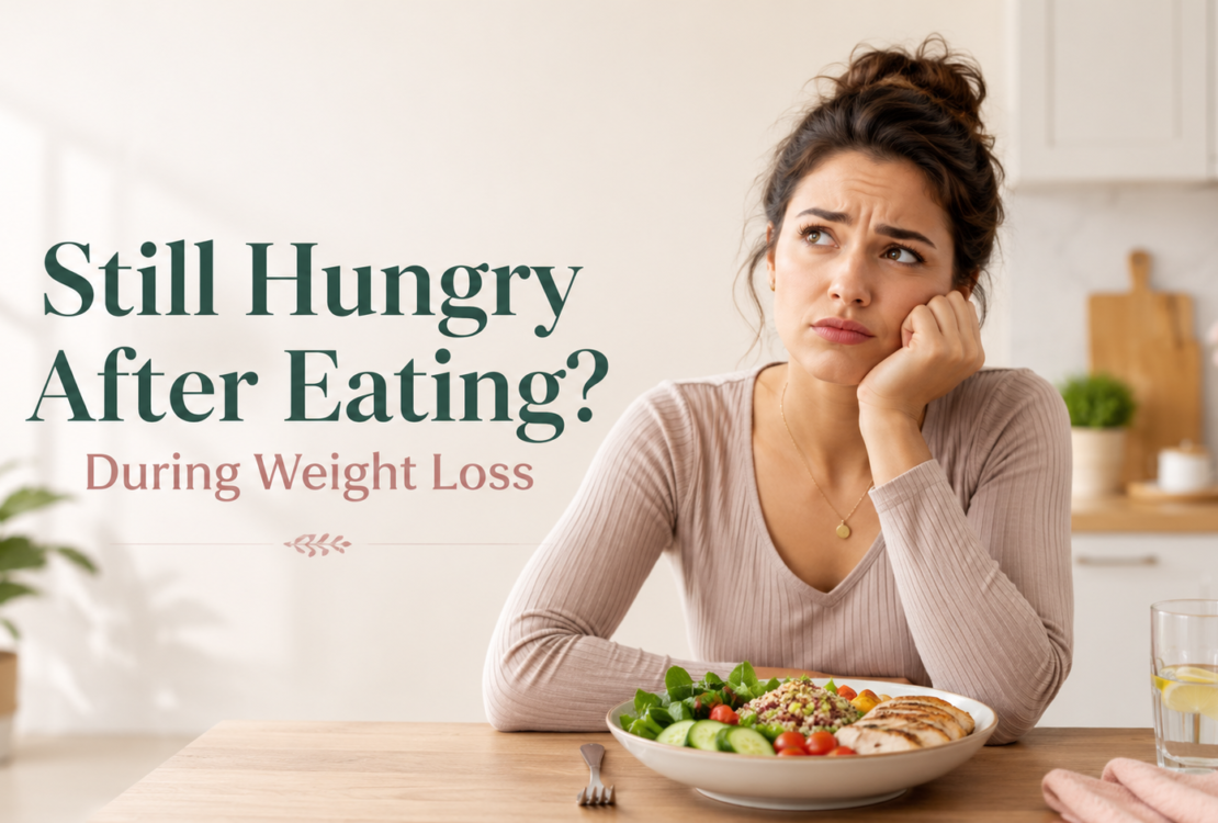 woman feeling hungry even after eating enough during weight loss